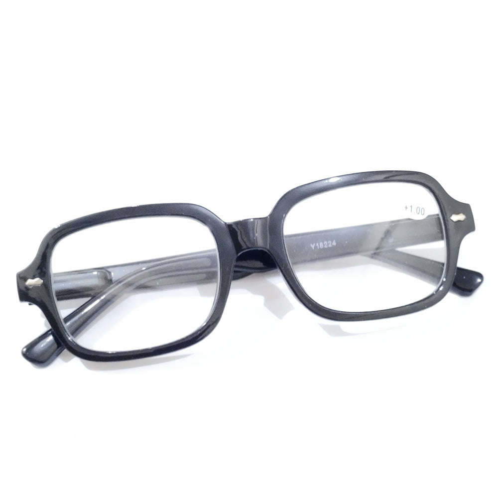 Black Frame Reading Glasses Power +1.00 Plus 1