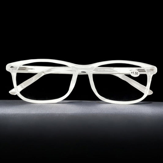 Clear White Transparent Glasses with Reading Power