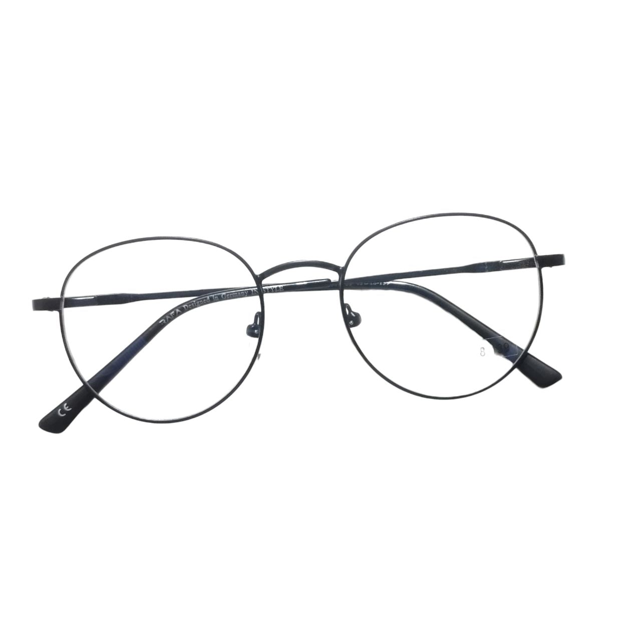 Large Executive Black Color Retro Round Spectacle Frame Glasses