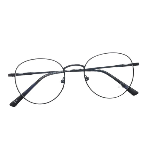 Large Executive Black Color Retro Round Spectacle Frame Glasses