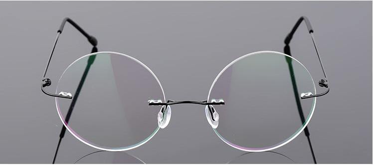 Round rimless cheap reading glasses