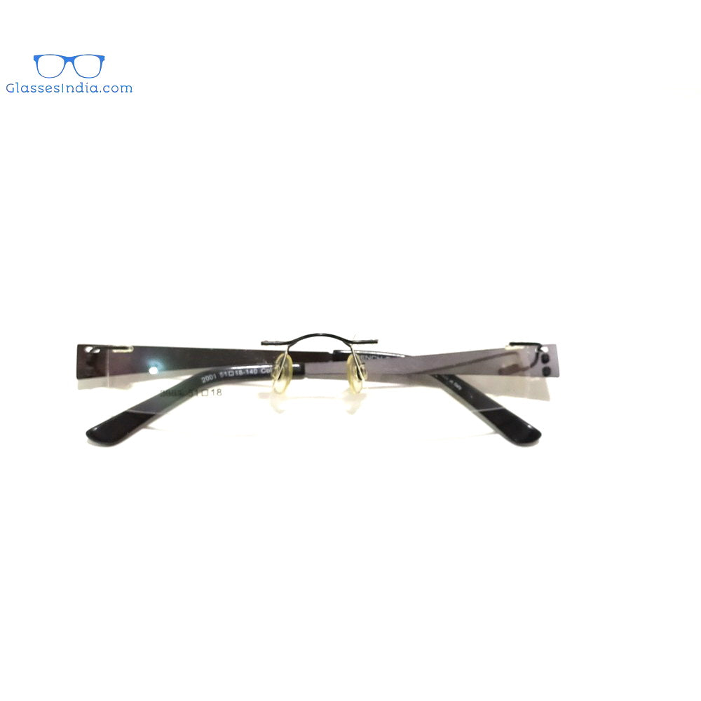 Grey Rimless Blue Light Blocker Computer Glasses 2001GM - Glasses India Online