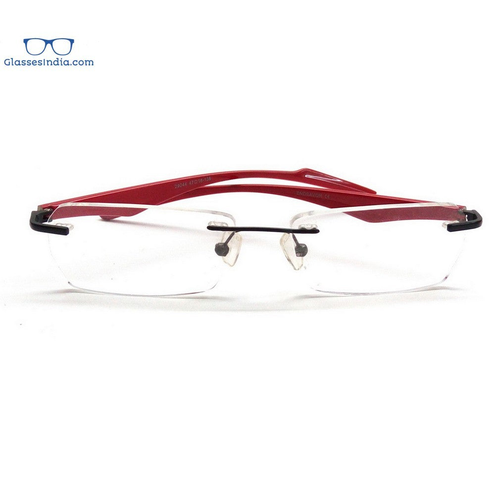 RED Fire Red!! #1 UNISEX! Gold Frame Rectangle Rimless Sunglasses – Styles  By WIWC