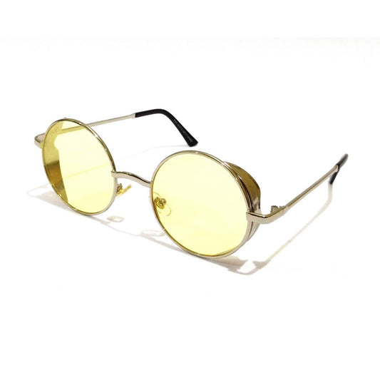 Silver Round Sunglasses Yellow Lens