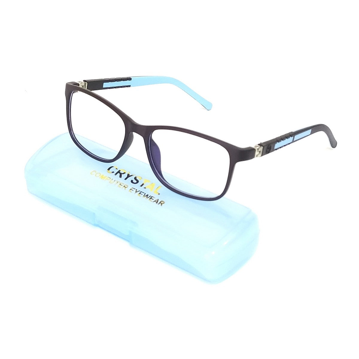 Classic Black & Blue Square Kids Blue Light Blocking Glasses - Designed for Kids 6-10 Years