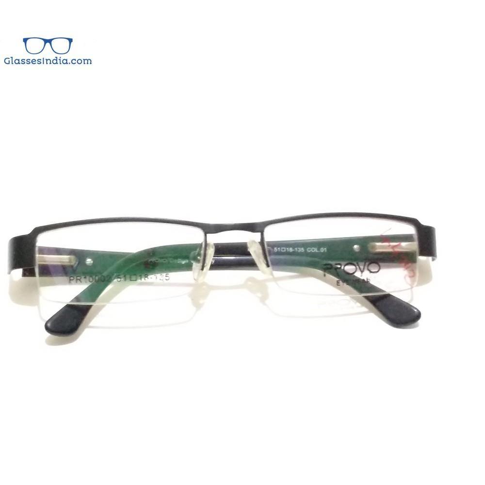 Black Supra Half Frame Blue Light Blocker Computer Glasses PR10002 - Glasses India Online