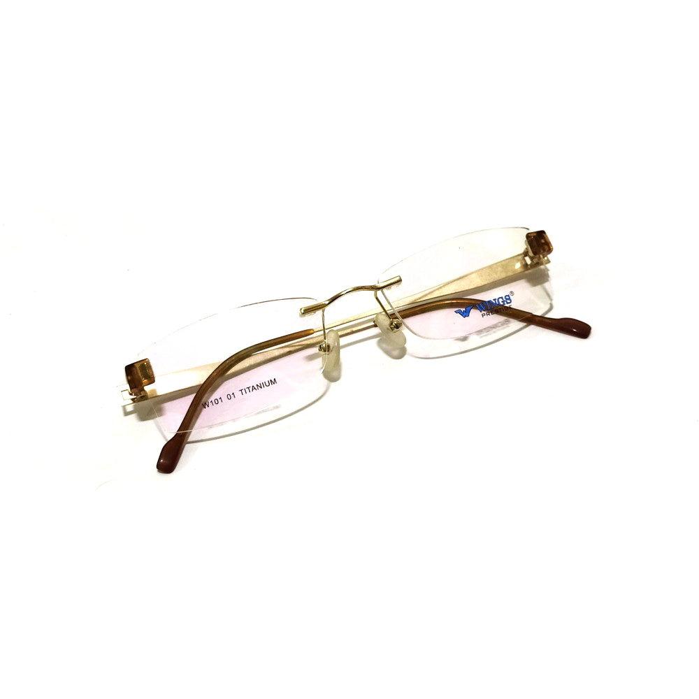 Gold Rimless Blue Light Blocker Computer Glasses W101GO - Glasses India Online