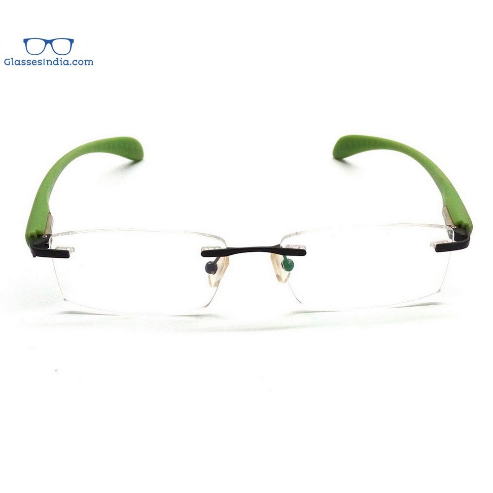 Green Rimless Blue Light Blocker Computer Glasses PF2257GR - Glasses India Online