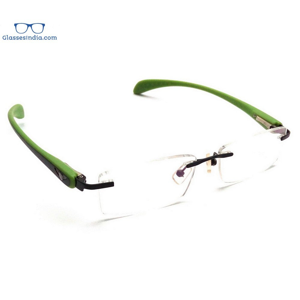 Green Rimless Blue Light Blocker Computer Glasses PF2257GR - Glasses India Online