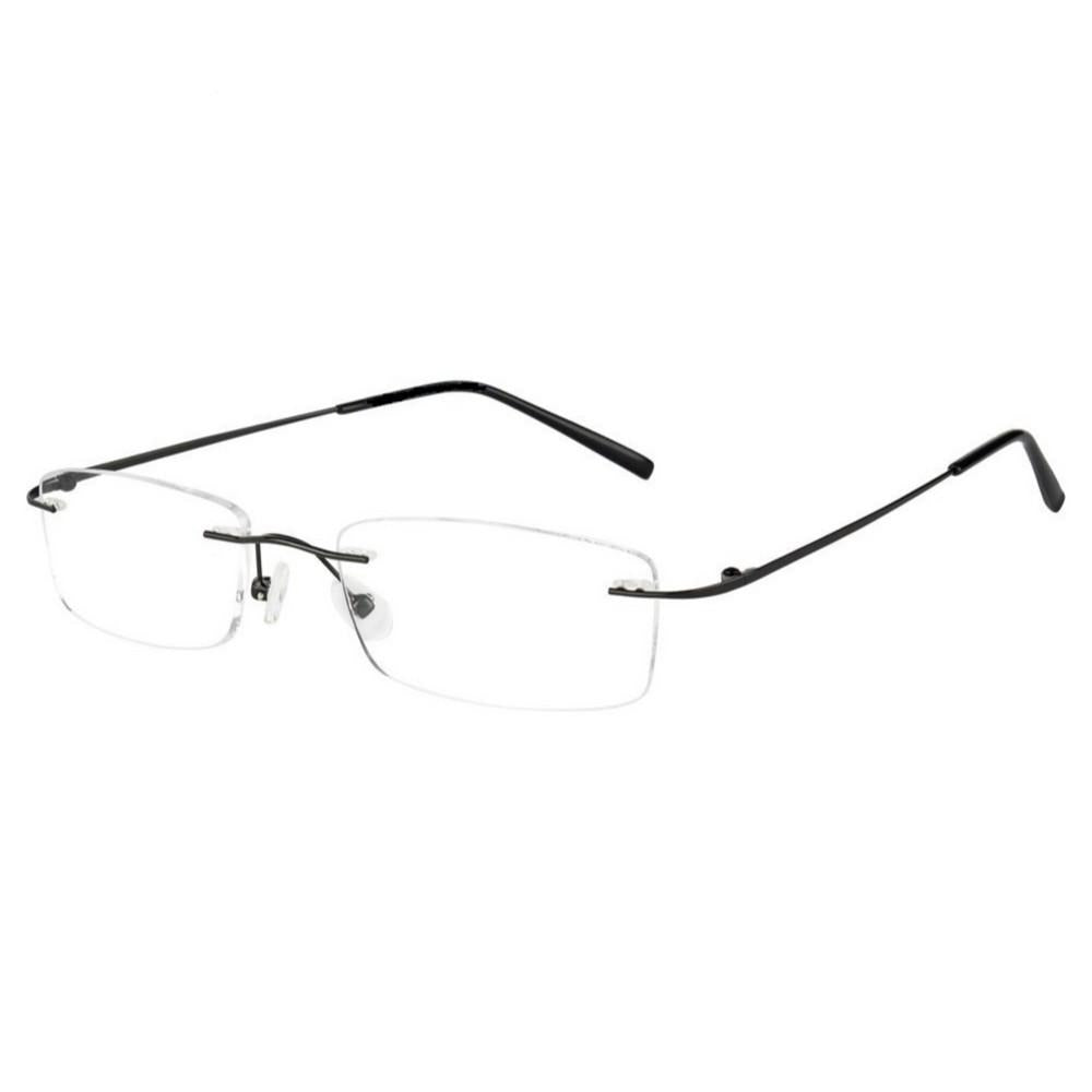 Black Rimless Computer Glasses with Anti Glare Coating - GlassesIndia